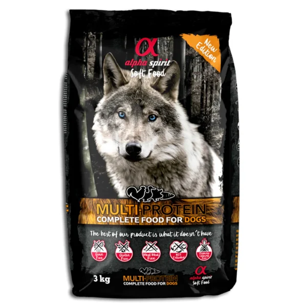 Alpha spirit Multi-Protein Complete Dog Food – Semi-Moist (3kg)